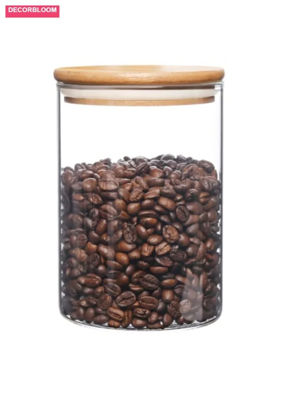 Large Glass Food Storage Jars with Bamboo Lids - Airtight Canisters for Coffee,